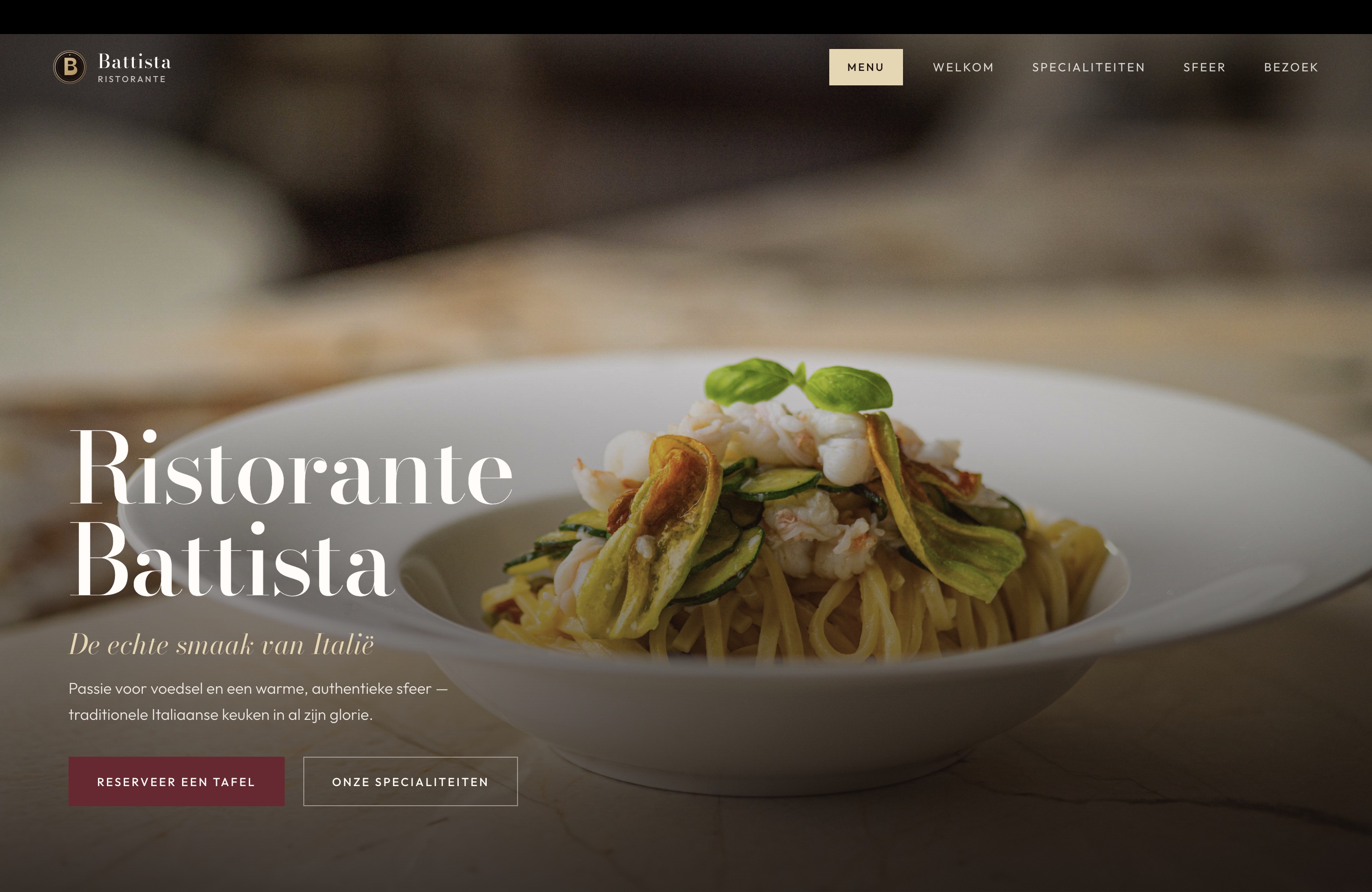Website-ontwerp voor Ristorante Battista